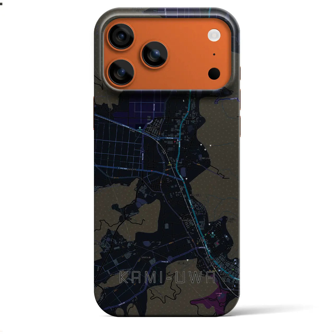 【上宇和(愛媛県)】地図柄iPhoneケース(バックカバータイプ)