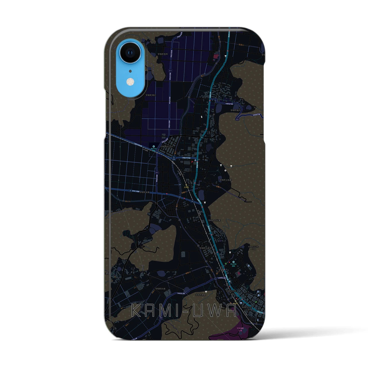 【上宇和(愛媛県)】地図柄iPhoneケース(バックカバータイプ)