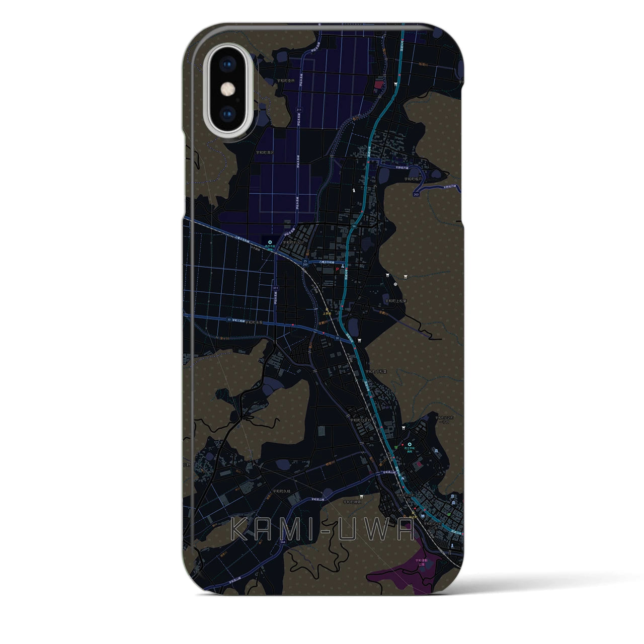 【上宇和(愛媛県)】地図柄iPhoneケース(バックカバータイプ)