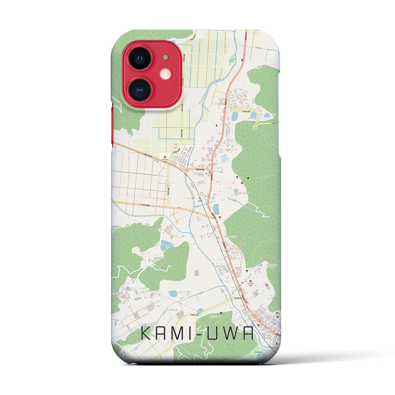 【上宇和(愛媛県)】地図柄iPhoneケース(バックカバータイプ)