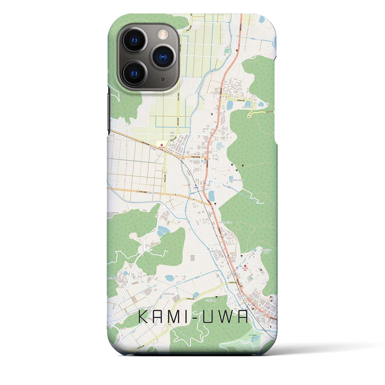 【上宇和(愛媛県)】地図柄iPhoneケース(バックカバータイプ)