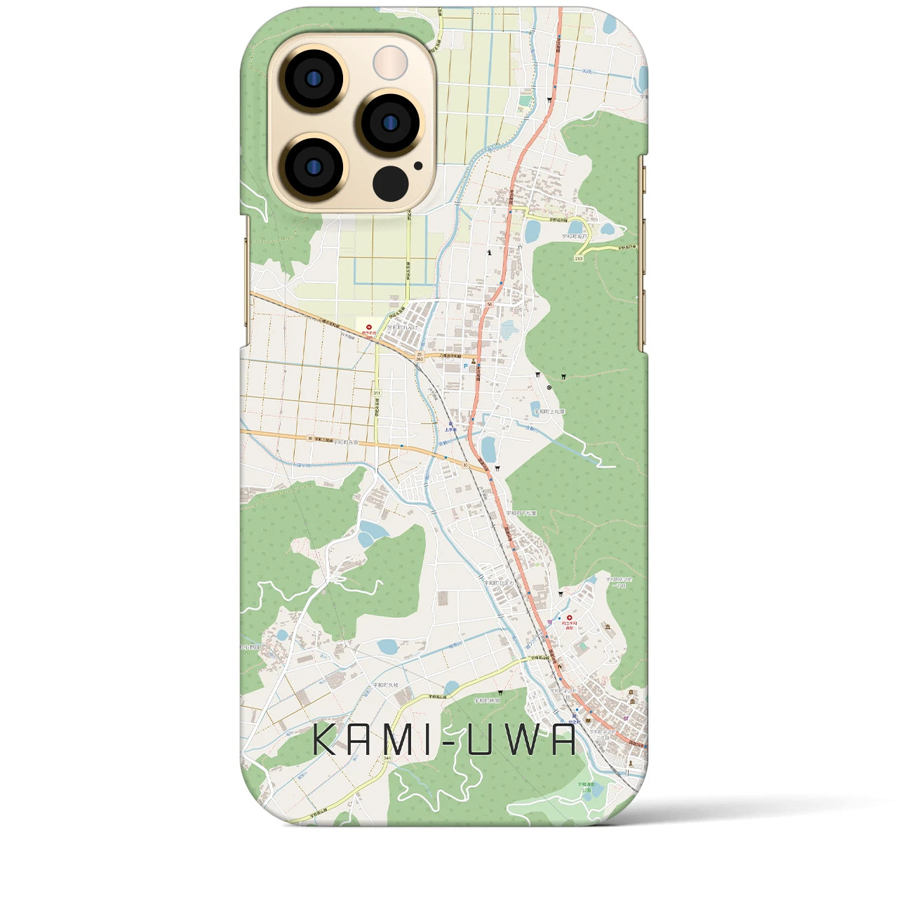 【上宇和(愛媛県)】地図柄iPhoneケース(バックカバータイプ)