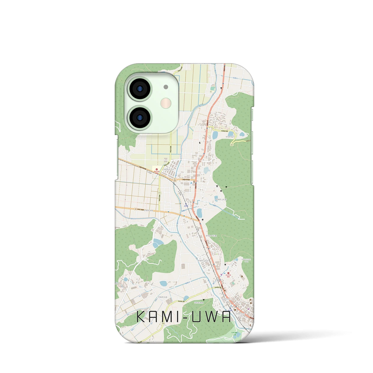 【上宇和(愛媛県)】地図柄iPhoneケース(バックカバータイプ)