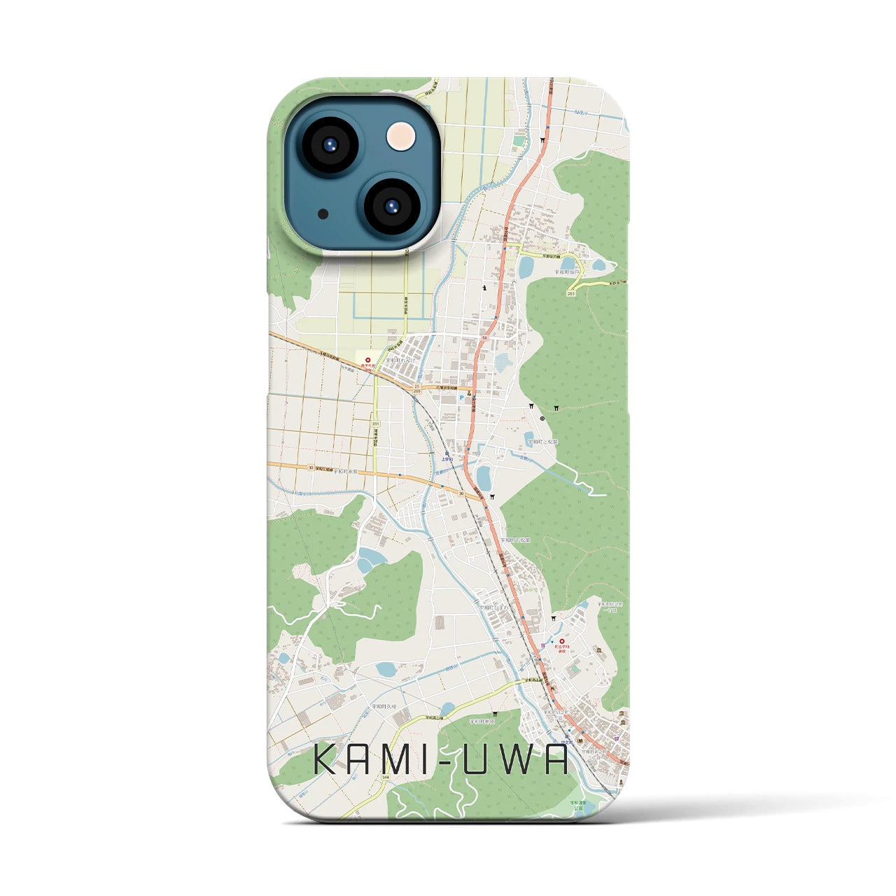 【上宇和(愛媛県)】地図柄iPhoneケース(バックカバータイプ)