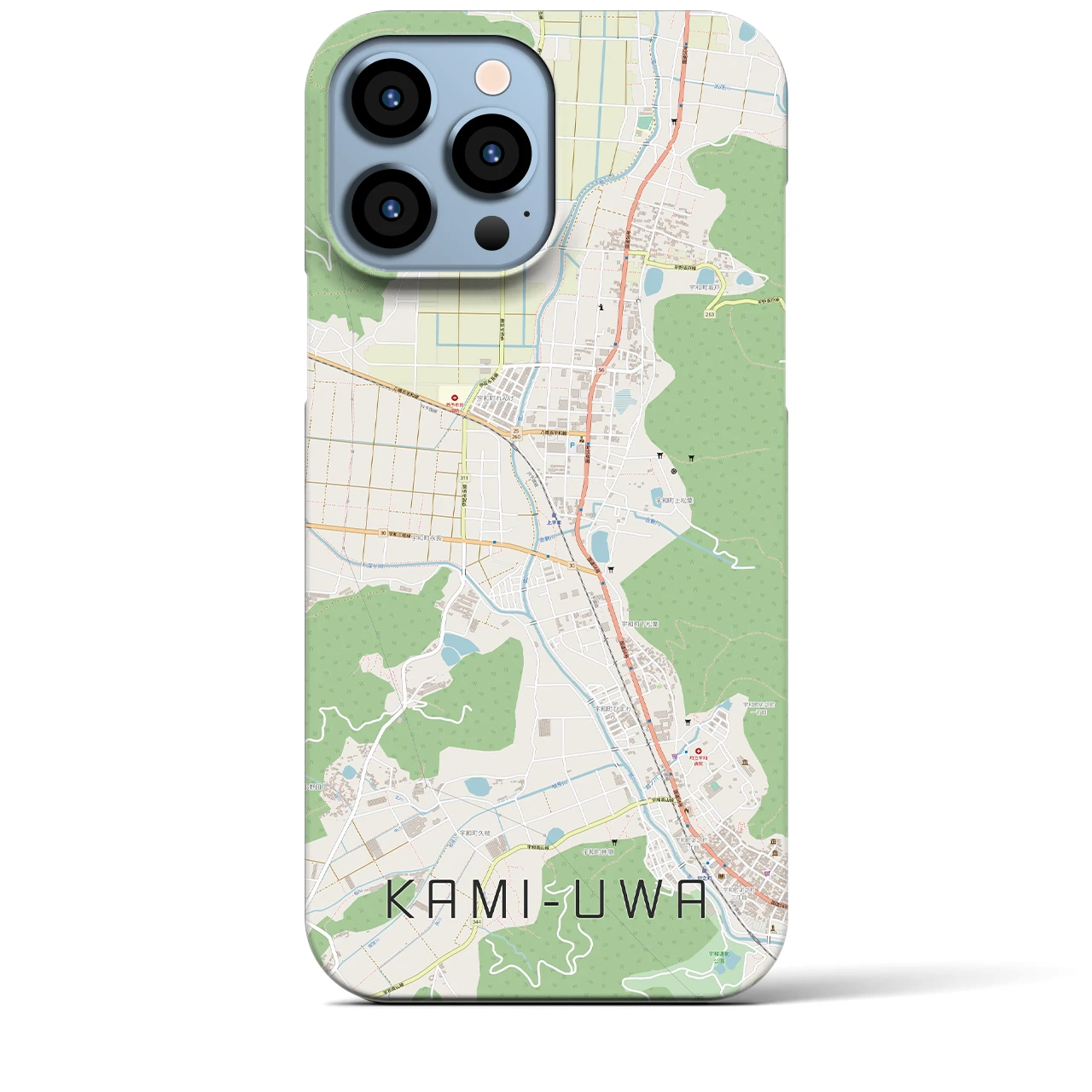 【上宇和(愛媛県)】地図柄iPhoneケース(バックカバータイプ)