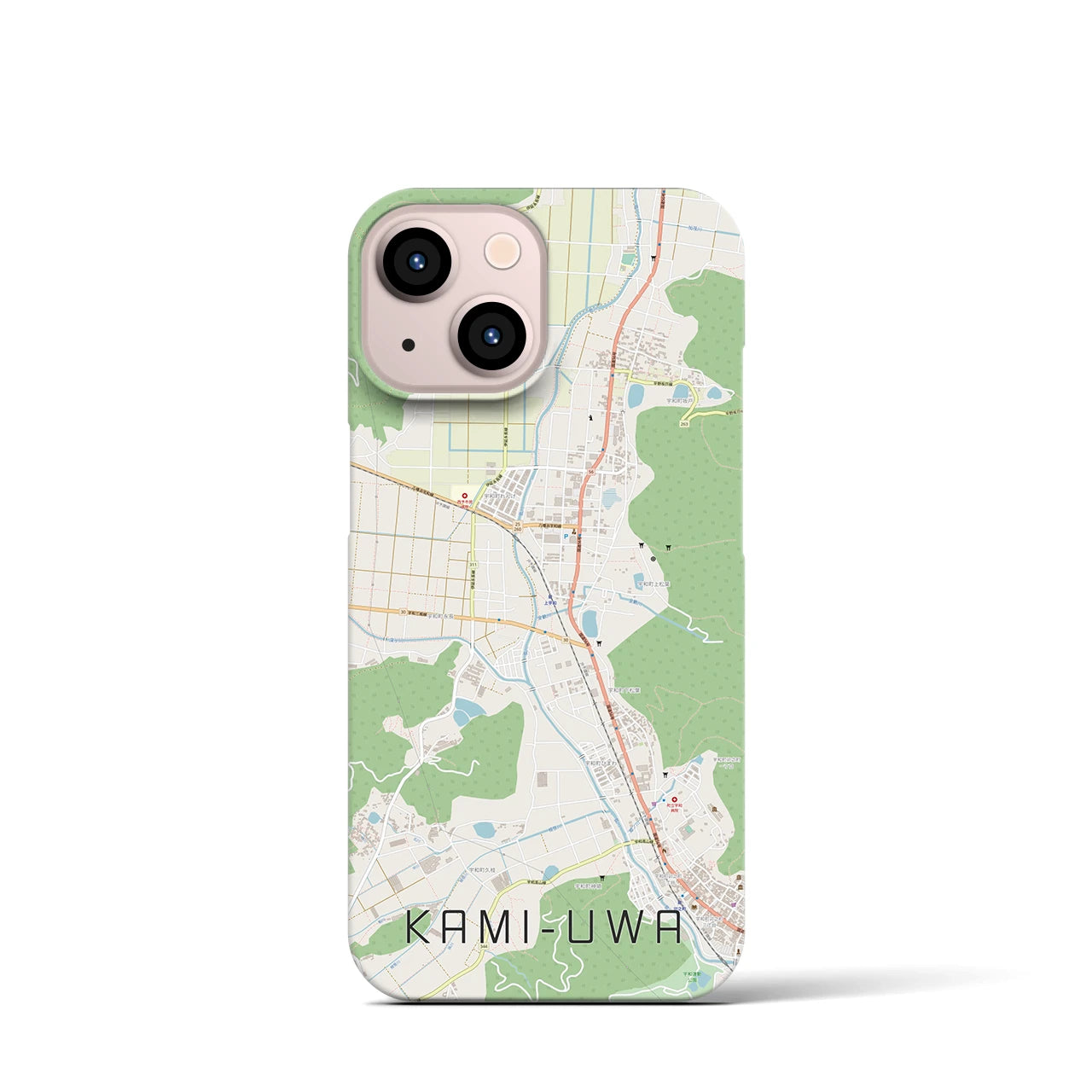 【上宇和(愛媛県)】地図柄iPhoneケース(バックカバータイプ)