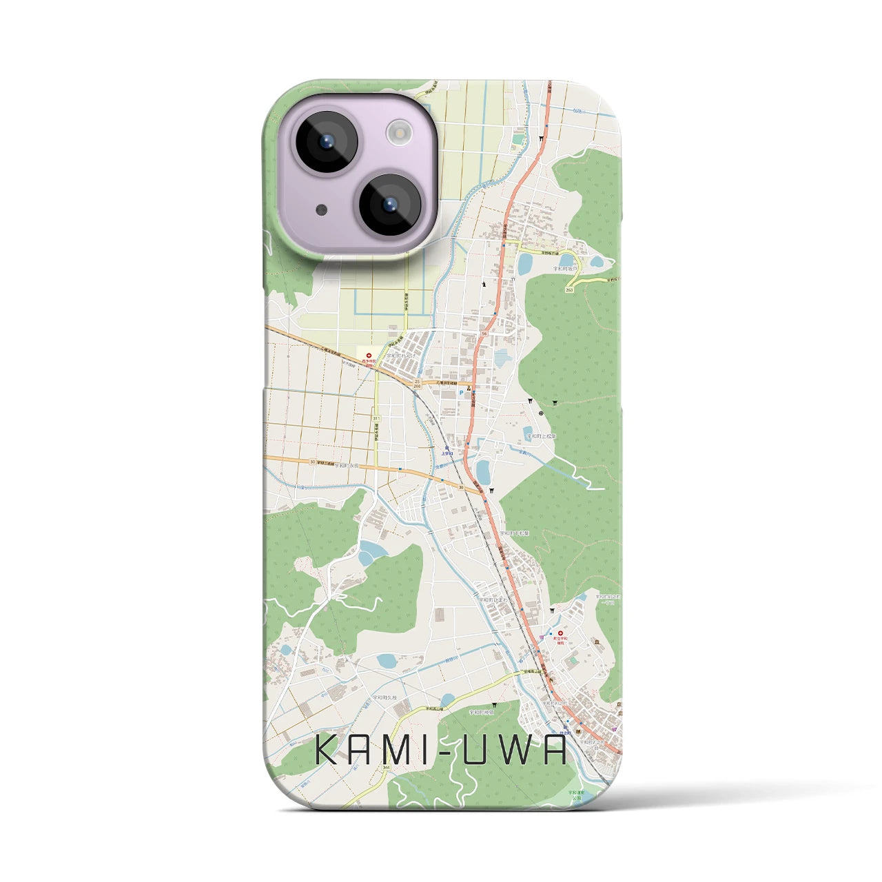 【上宇和(愛媛県)】地図柄iPhoneケース(バックカバータイプ)