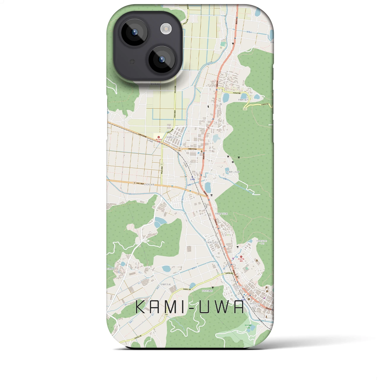 【上宇和(愛媛県)】地図柄iPhoneケース(バックカバータイプ)