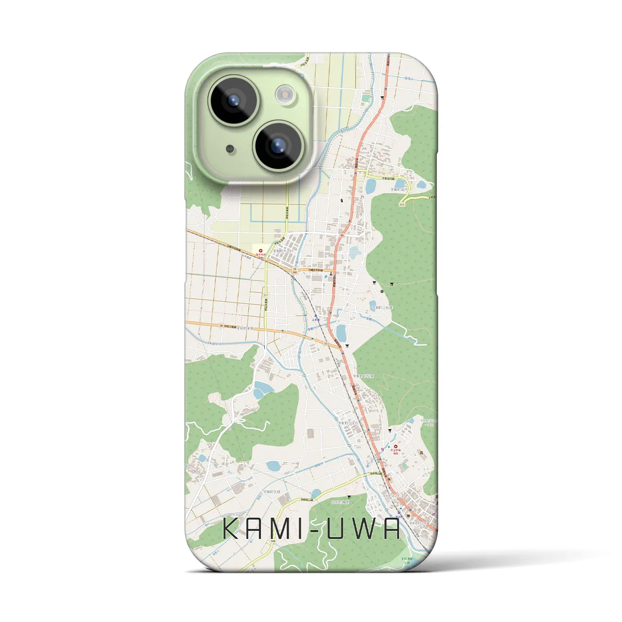 【上宇和(愛媛県)】地図柄iPhoneケース(バックカバータイプ)