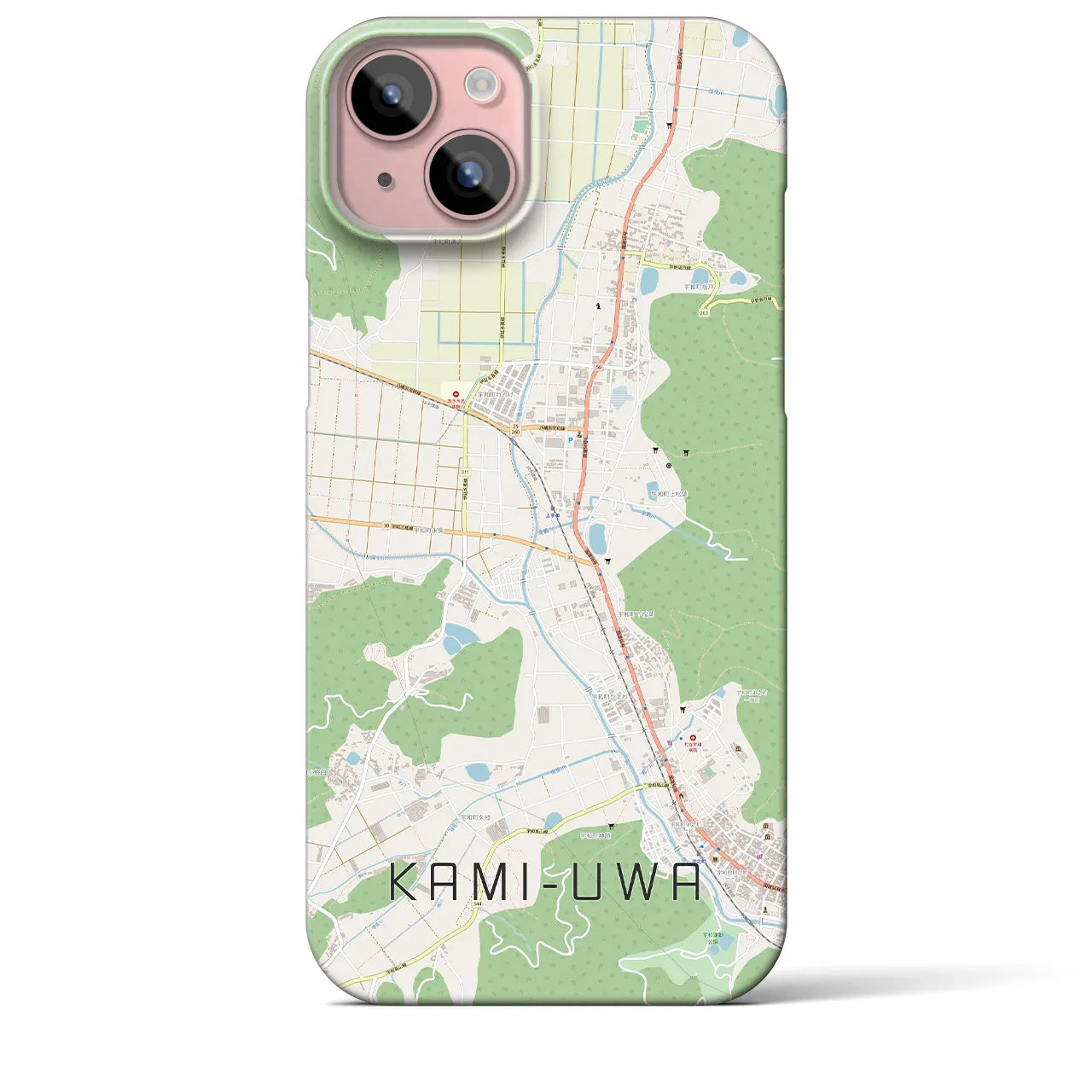 【上宇和(愛媛県)】地図柄iPhoneケース(バックカバータイプ)