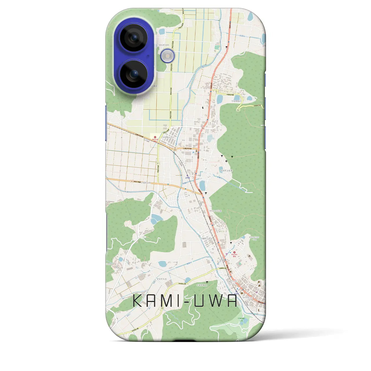 【上宇和(愛媛県)】地図柄iPhoneケース(バックカバータイプ)ナチュラル・iPhone 16 Pro Max 用