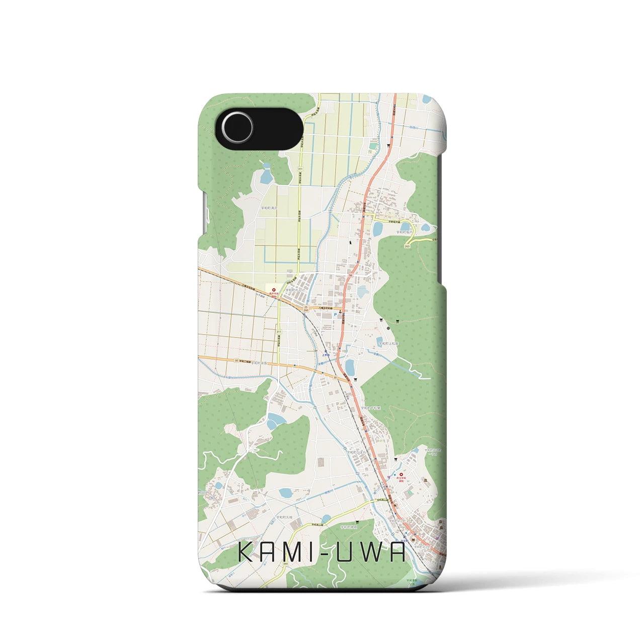 【上宇和(愛媛県)】地図柄iPhoneケース(バックカバータイプ)