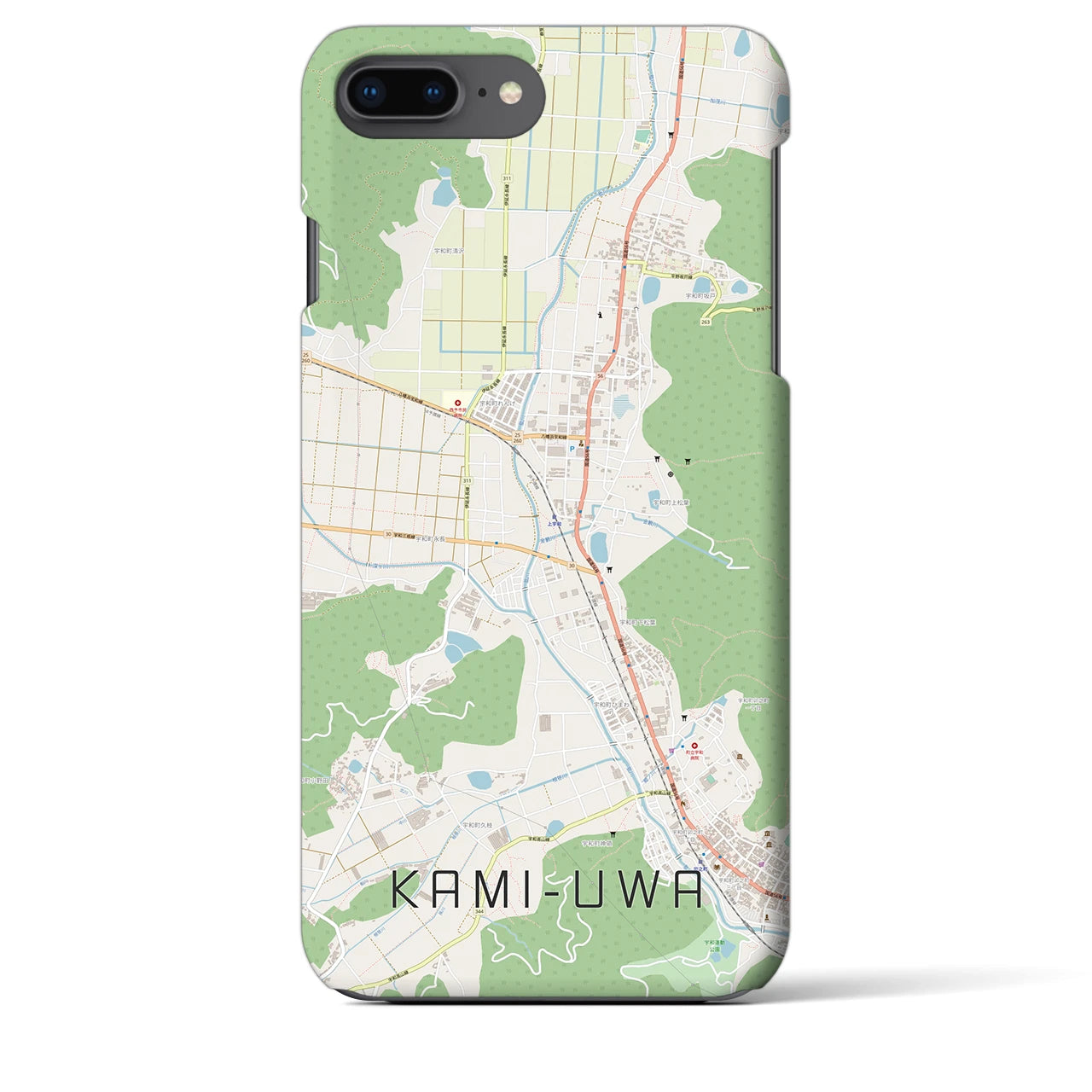 【上宇和(愛媛県)】地図柄iPhoneケース(バックカバータイプ)