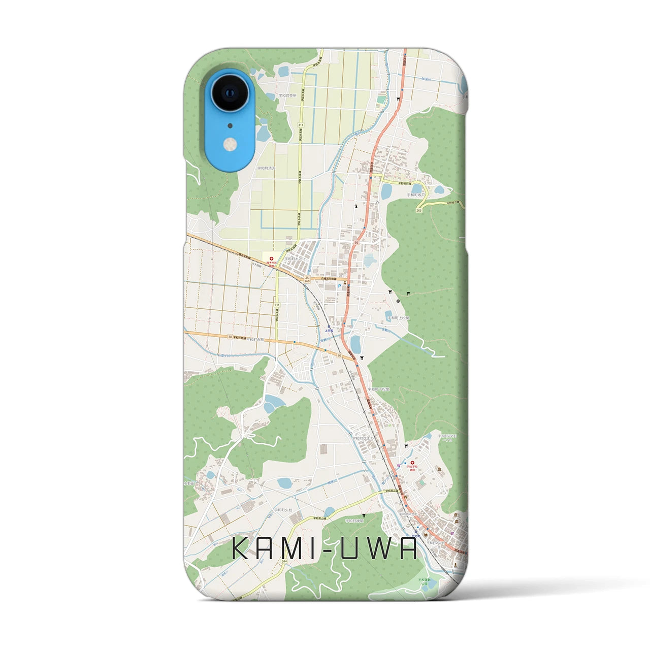 【上宇和(愛媛県)】地図柄iPhoneケース(バックカバータイプ)