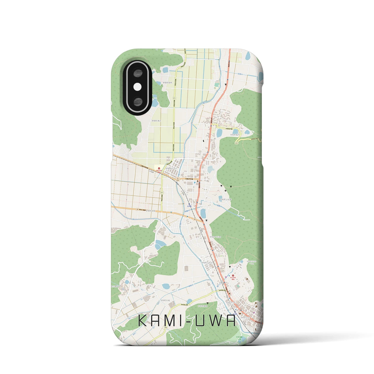 【上宇和(愛媛県)】地図柄iPhoneケース(バックカバータイプ)