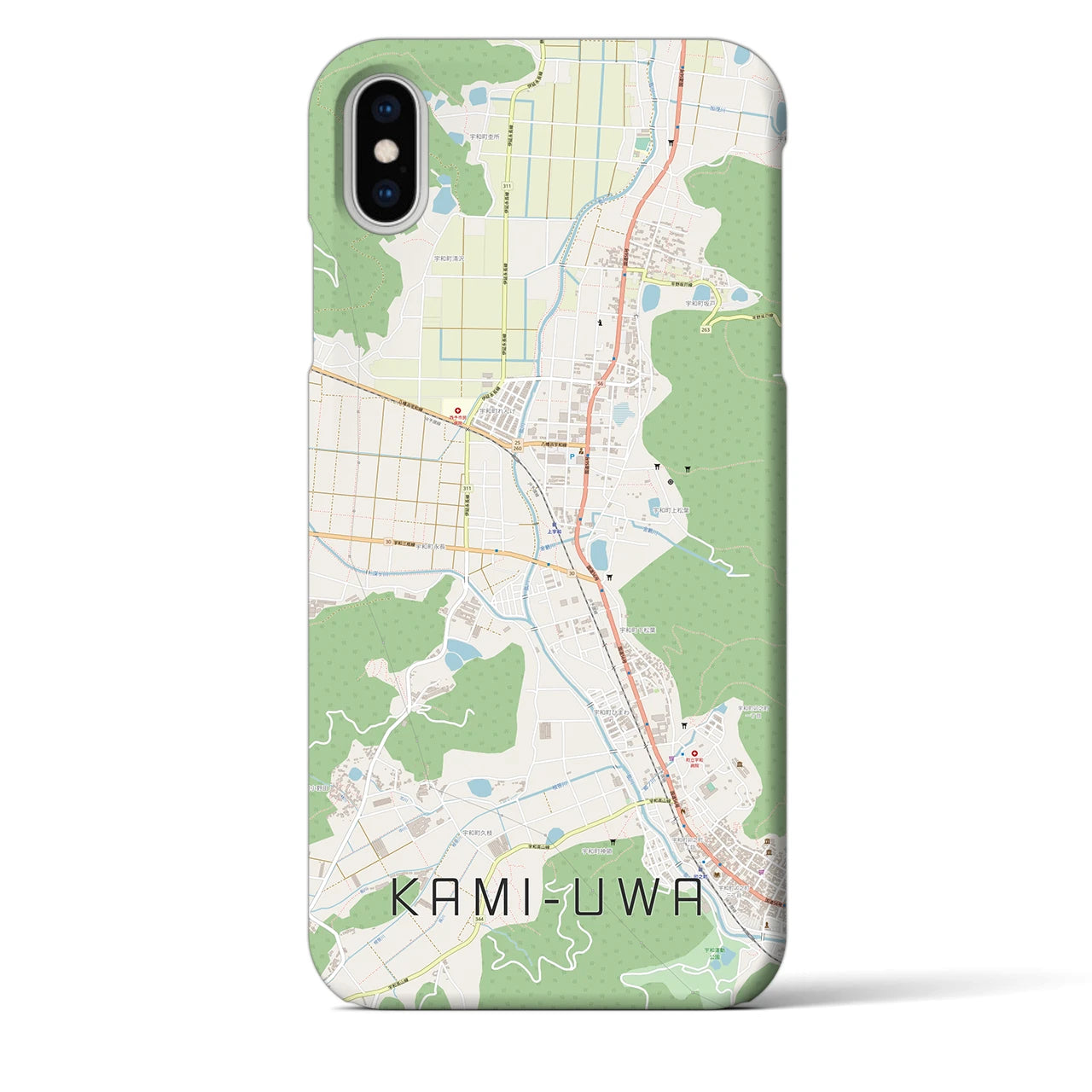 【上宇和(愛媛県)】地図柄iPhoneケース(バックカバータイプ)