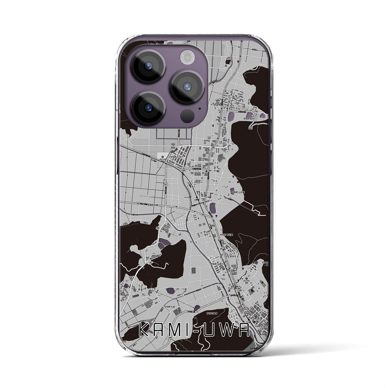 【上宇和(愛媛県)】地図柄iPhoneケース(クリアタイプ)