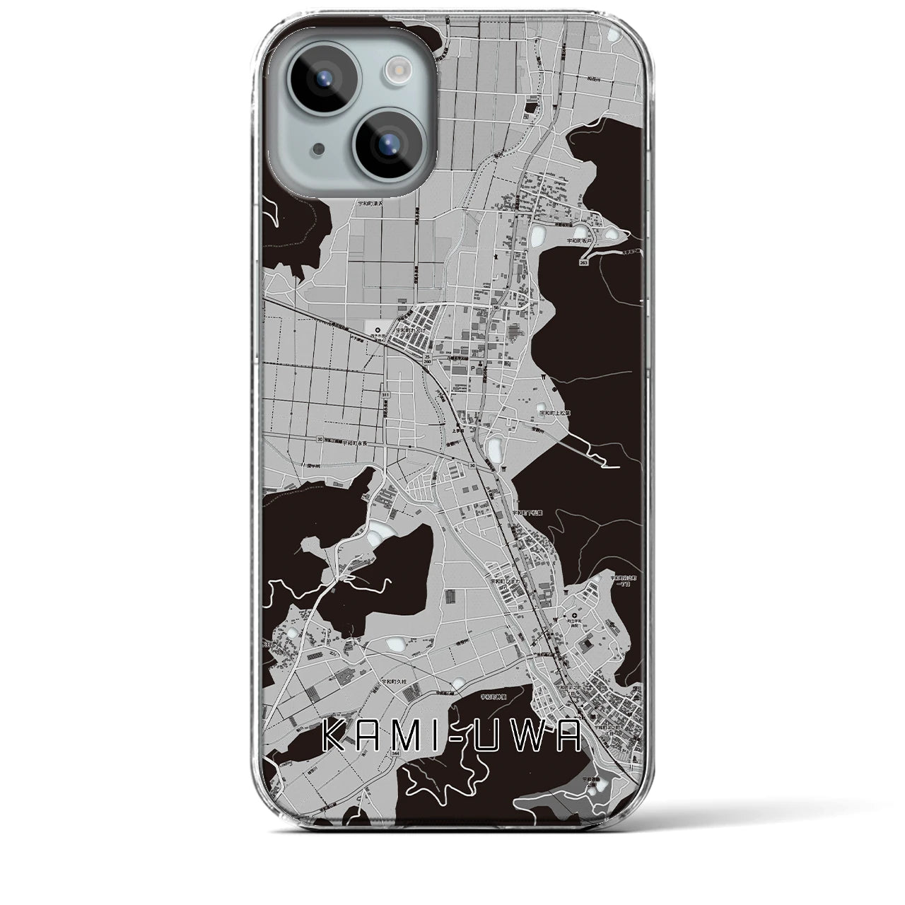 【上宇和(愛媛県)】地図柄iPhoneケース(クリアタイプ)