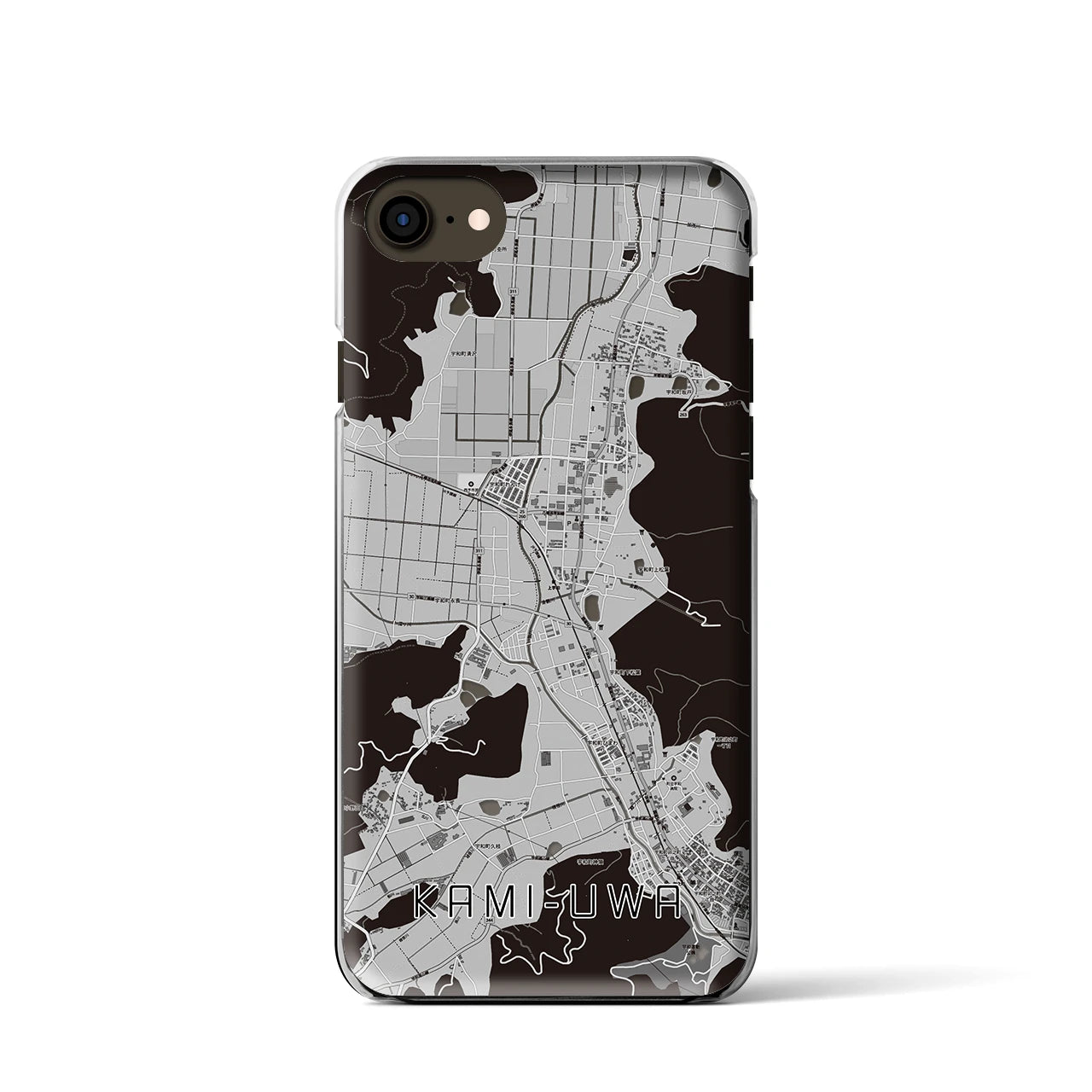 【上宇和(愛媛県)】地図柄iPhoneケース(クリアタイプ)