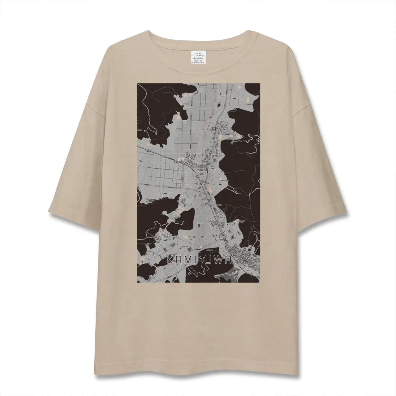 【上宇和(愛媛県)】地図柄ビッグシルエットTシャツ