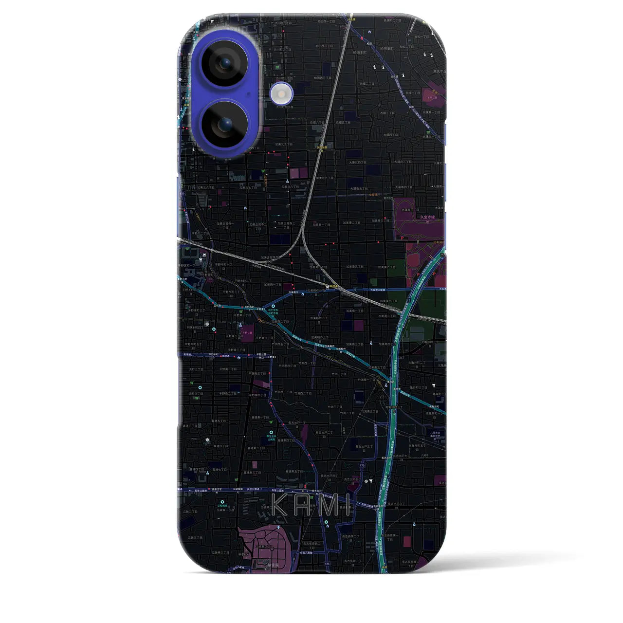 【加美(大阪府)】地図柄iPhoneケース(バックカバータイプ)