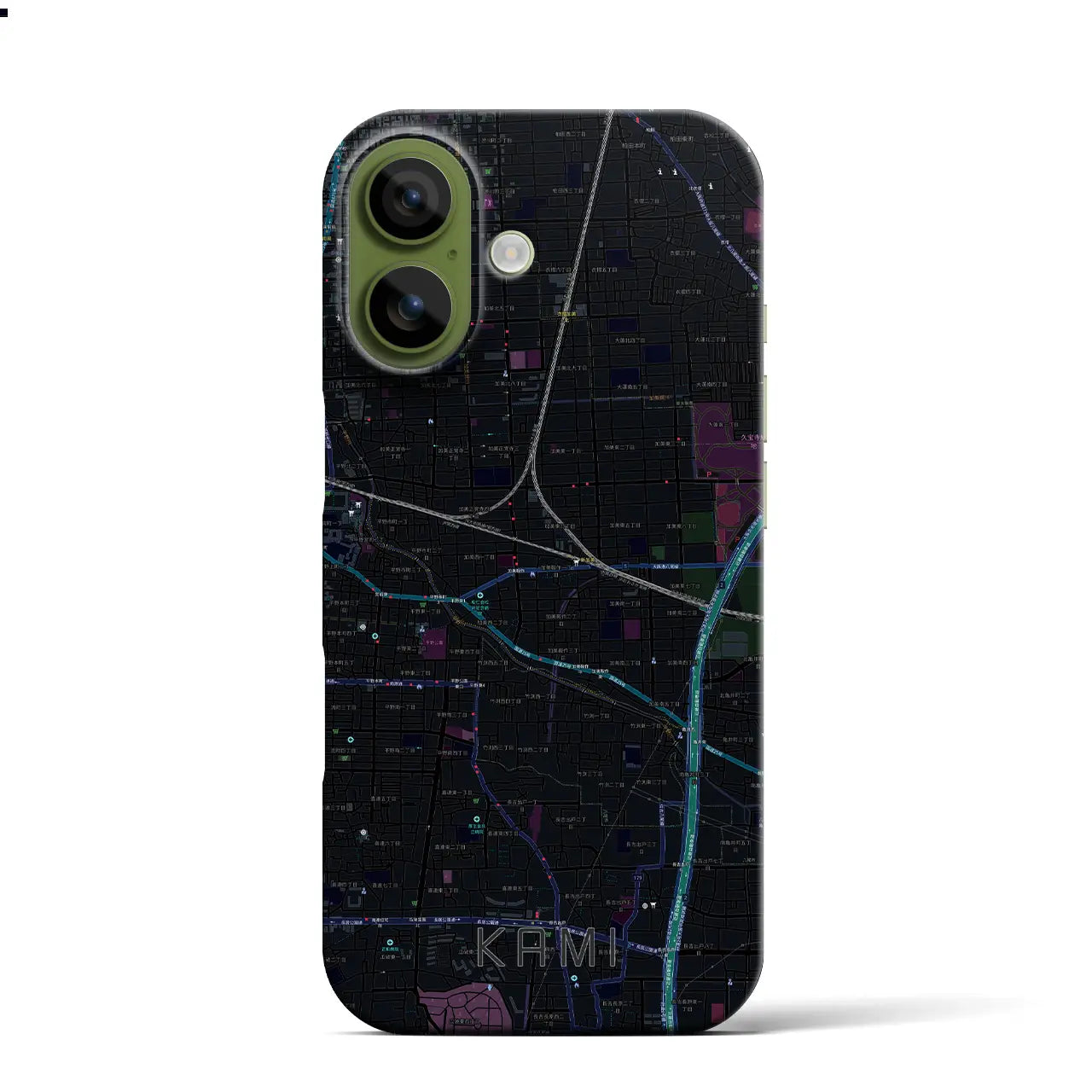 【加美(大阪府)】地図柄iPhoneケース(バックカバータイプ)