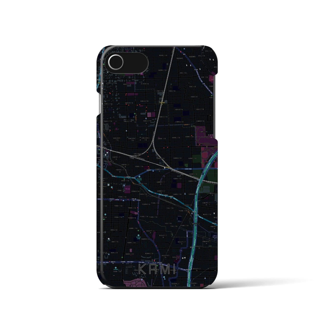 【加美(大阪府)】地図柄iPhoneケース(バックカバータイプ)