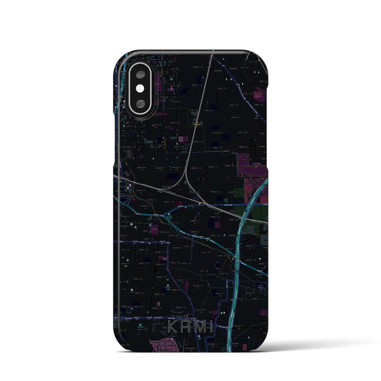 【加美(大阪府)】地図柄iPhoneケース(バックカバータイプ)