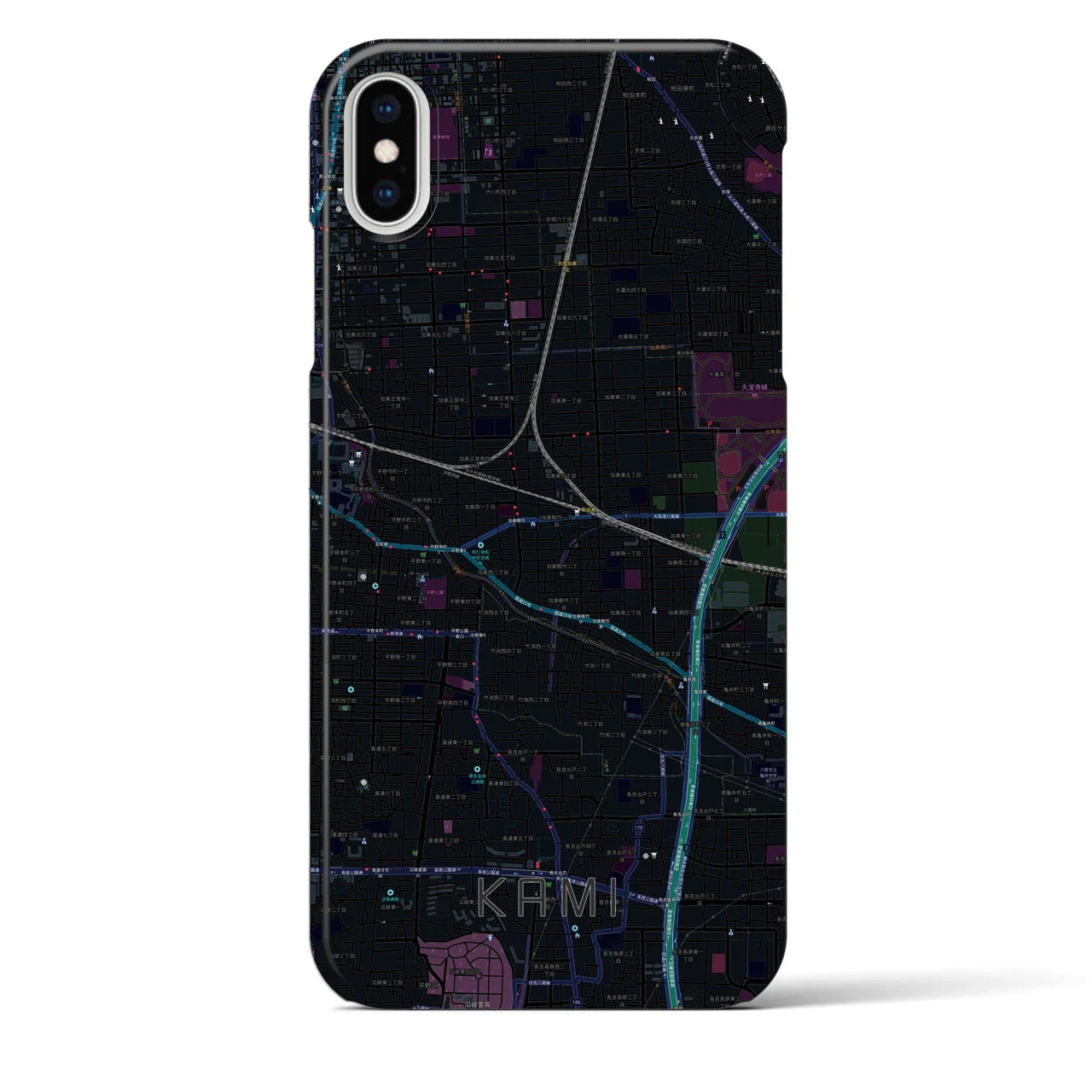 【加美(大阪府)】地図柄iPhoneケース(バックカバータイプ)