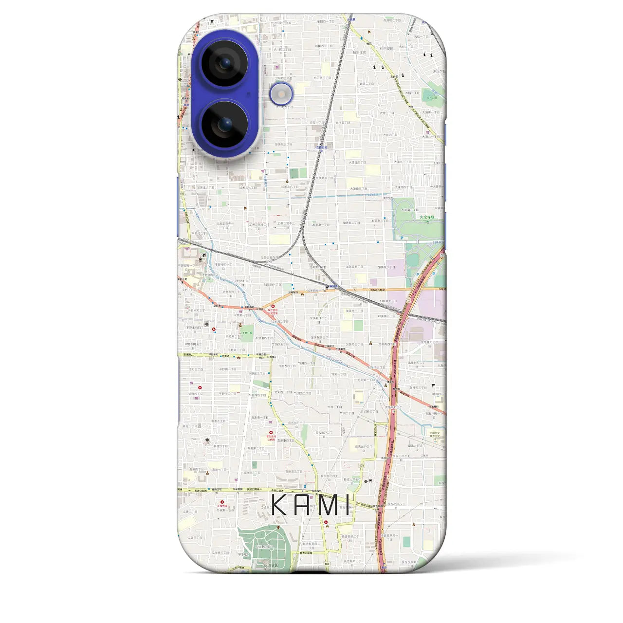 【加美(大阪府)】地図柄iPhoneケース(バックカバータイプ)ナチュラル・iPhone 16 Pro Max 用