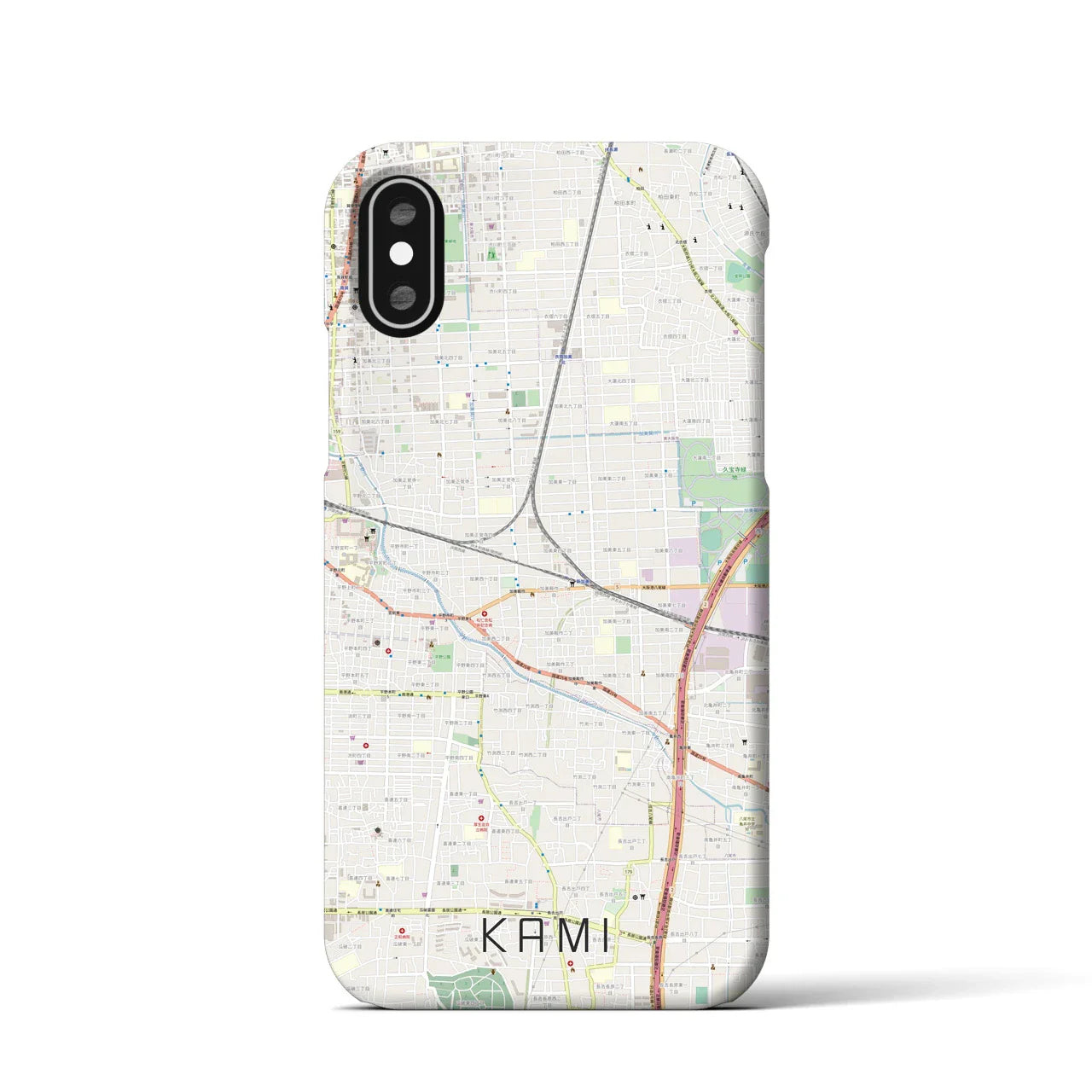 【加美(大阪府)】地図柄iPhoneケース(バックカバータイプ)