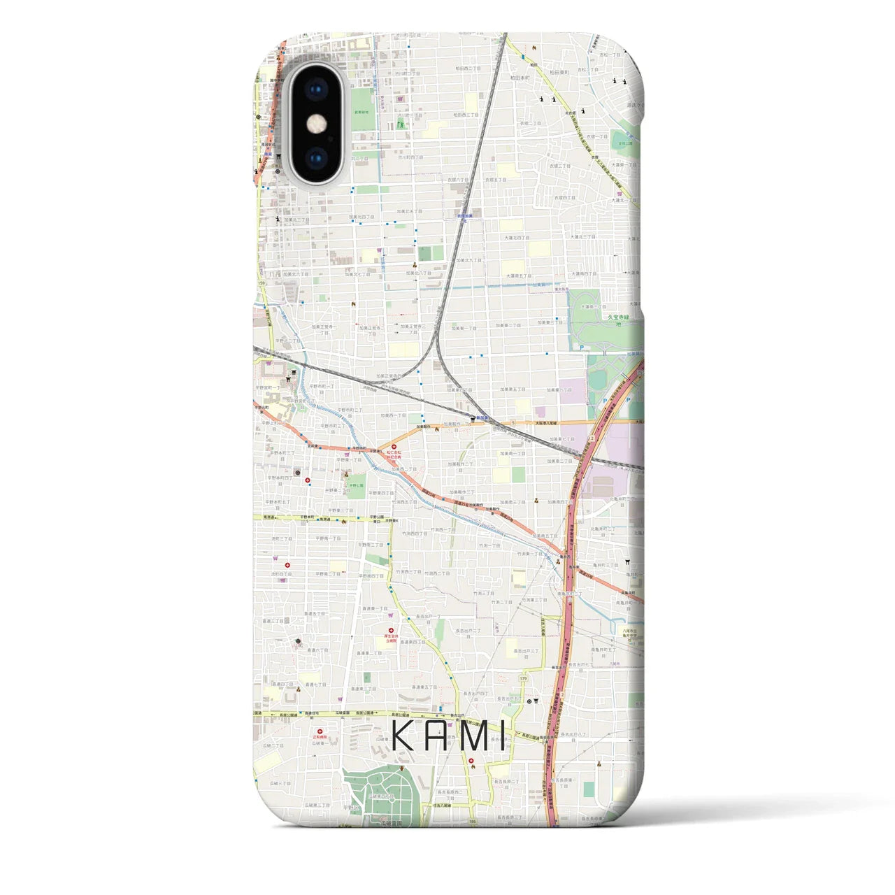 【加美(大阪府)】地図柄iPhoneケース(バックカバータイプ)