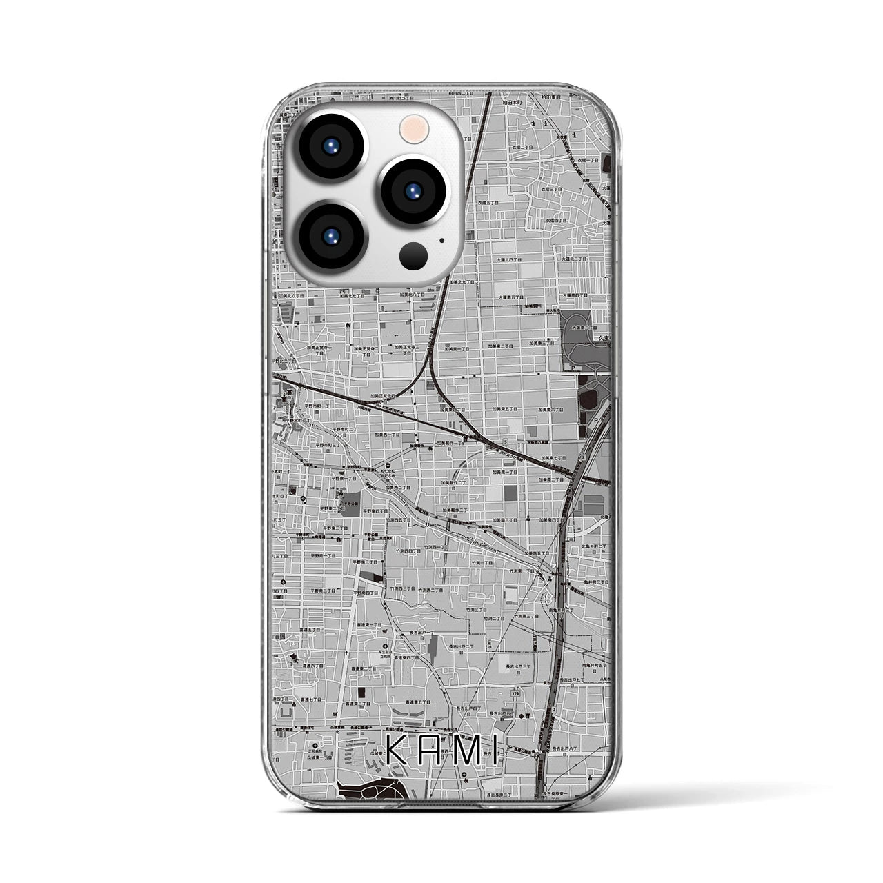 【加美(大阪府)】地図柄iPhoneケース(クリアタイプ)