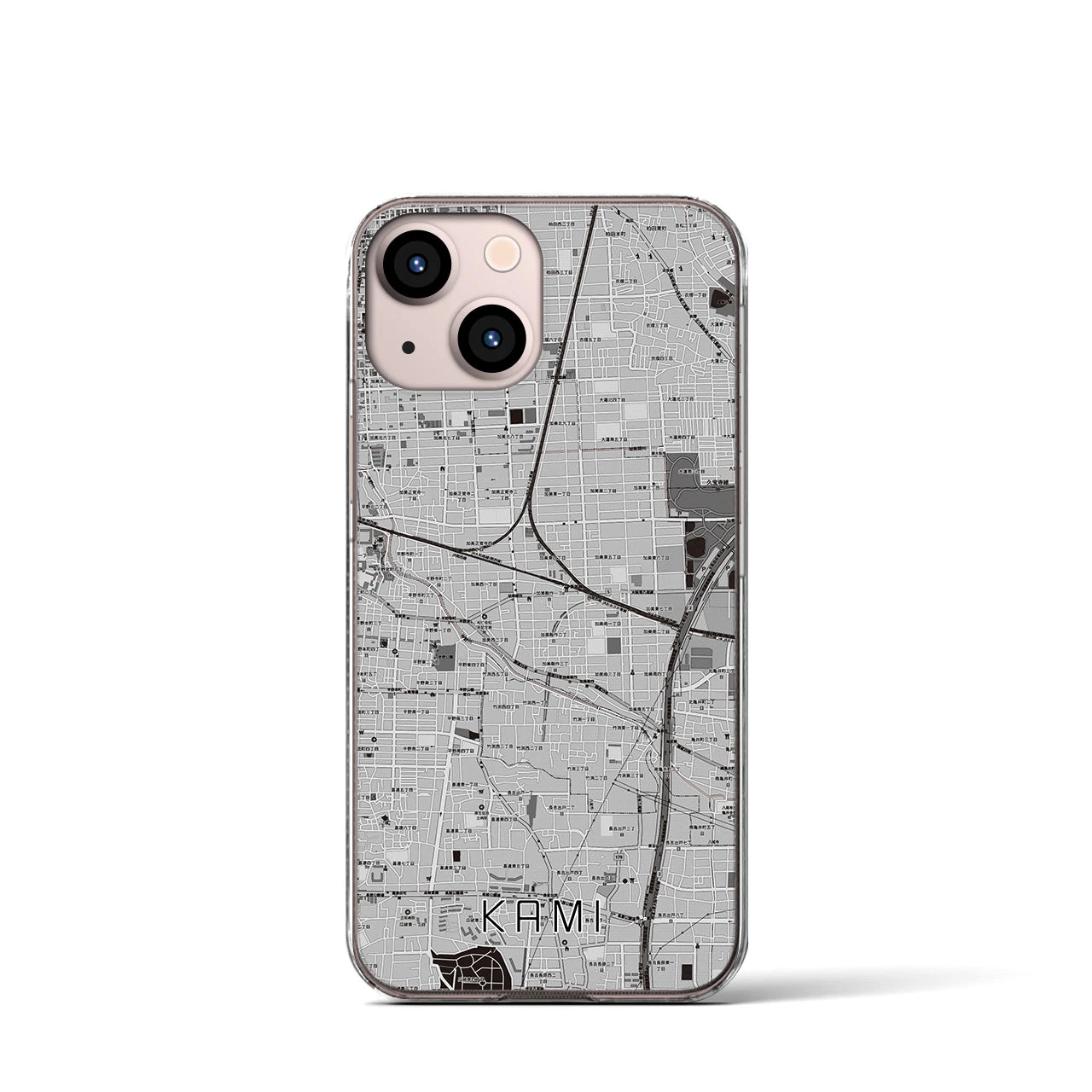 【加美(大阪府)】地図柄iPhoneケース(クリアタイプ)