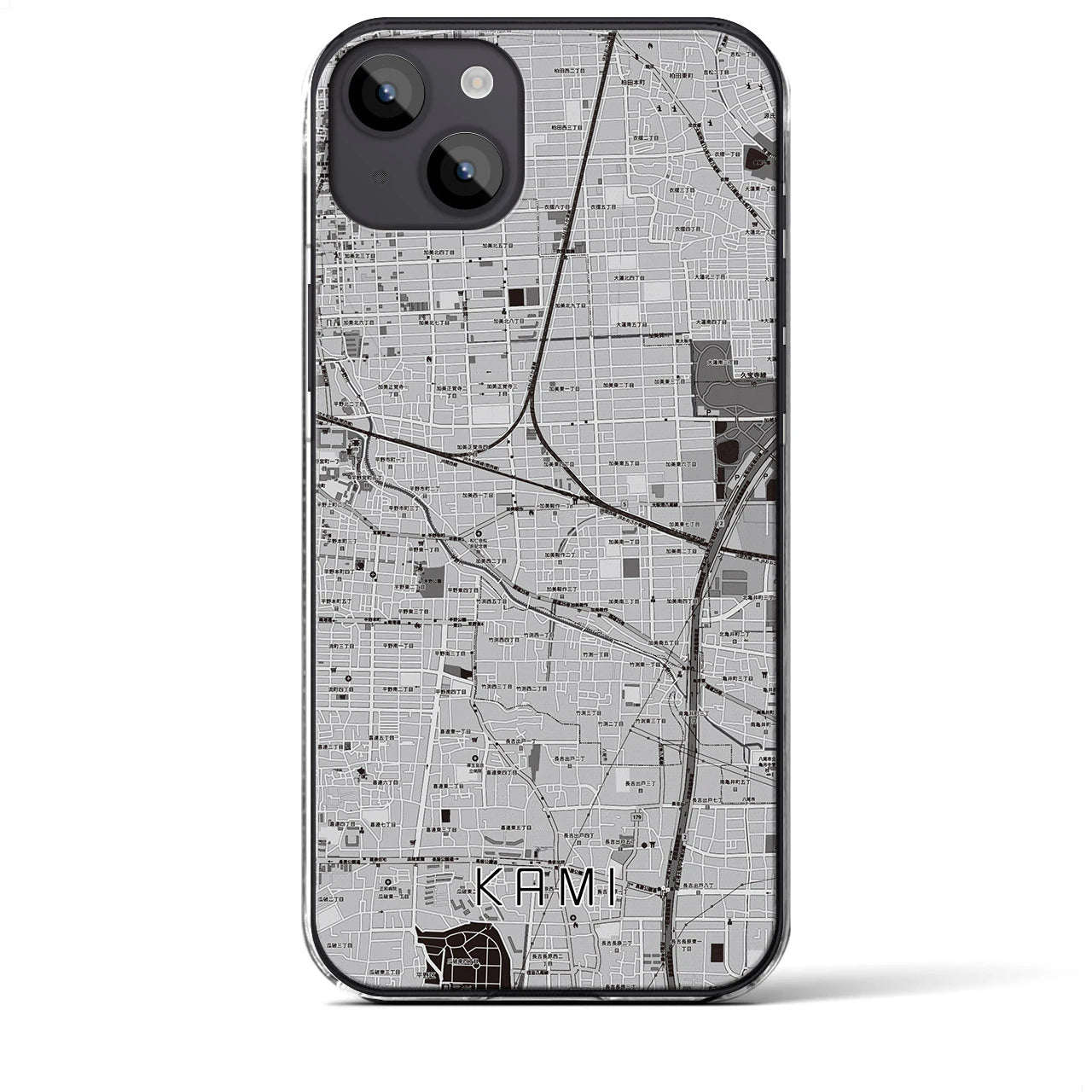 【加美(大阪府)】地図柄iPhoneケース(クリアタイプ)