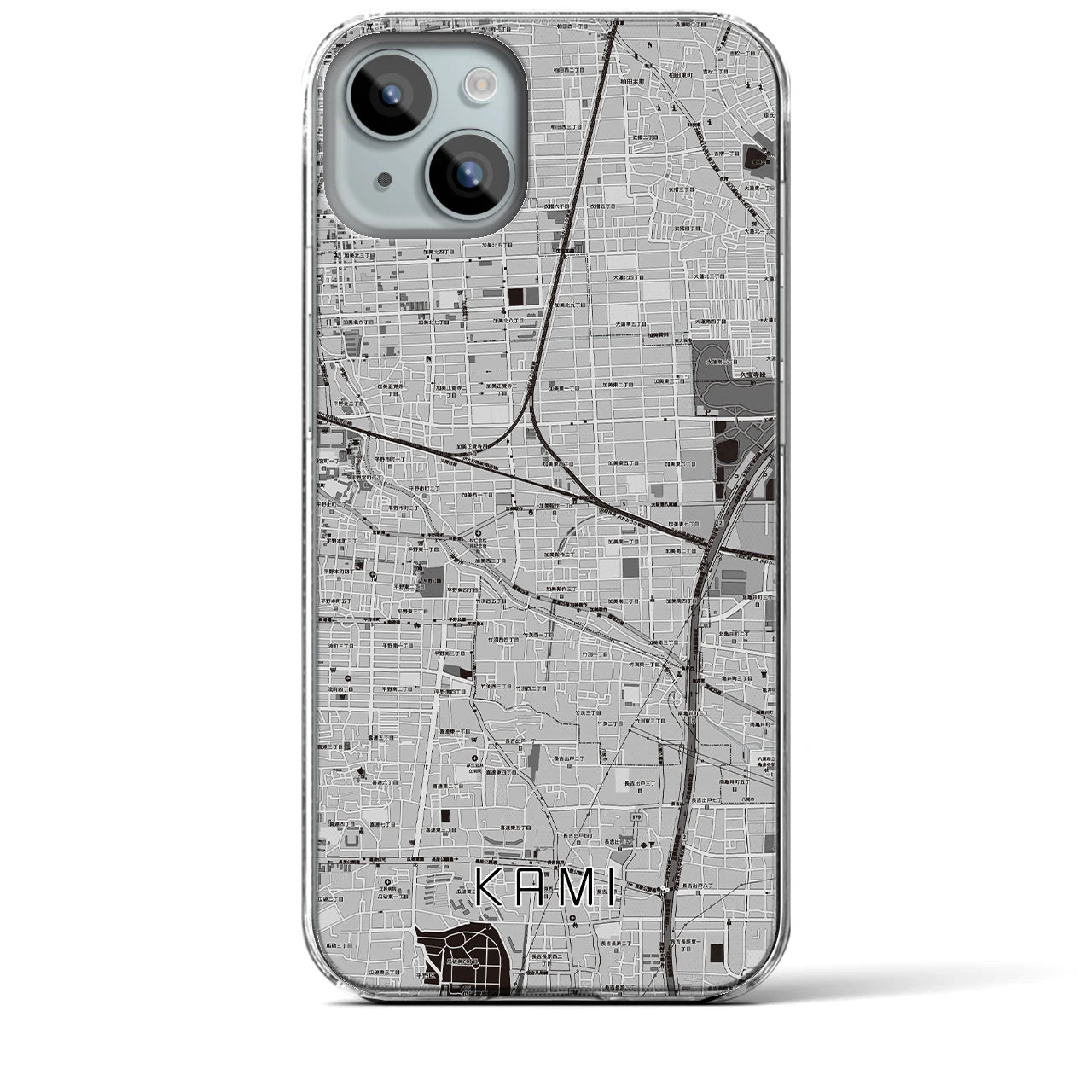 【加美(大阪府)】地図柄iPhoneケース(クリアタイプ)