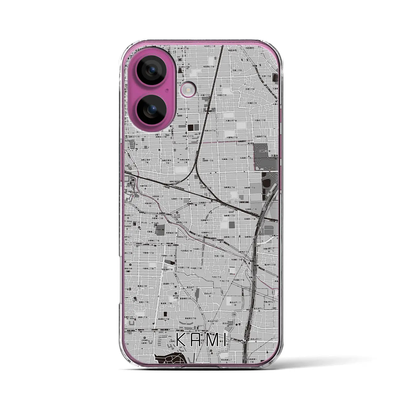 【加美(大阪府)】地図柄iPhoneケース(クリアタイプ)