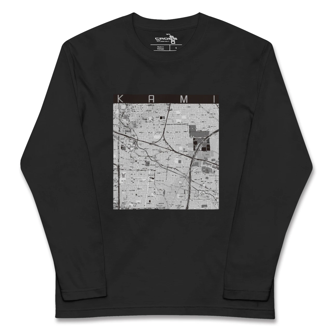 【加美(大阪府)】地図柄ロングスリーブTシャツ