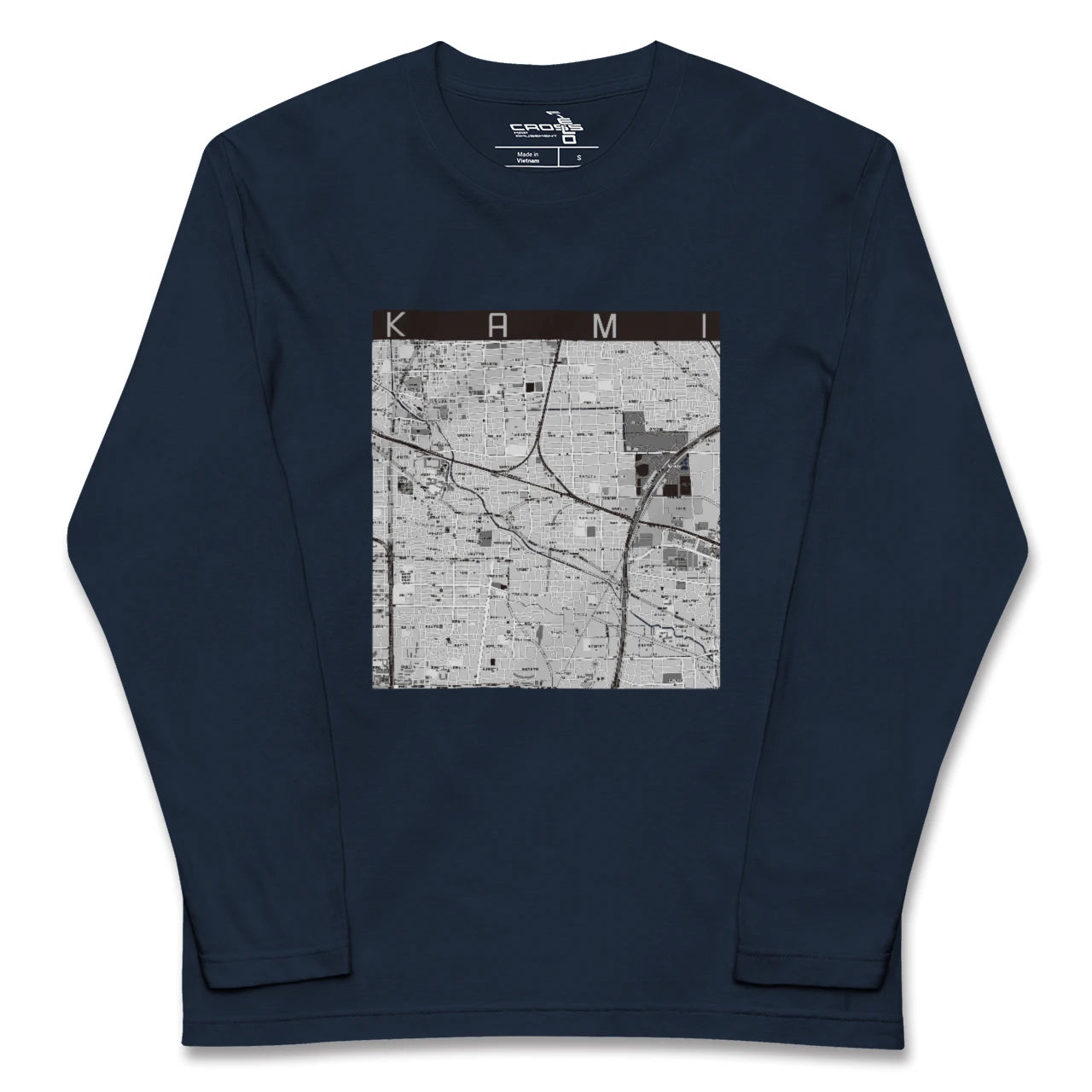 【加美(大阪府)】地図柄ロングスリーブTシャツ