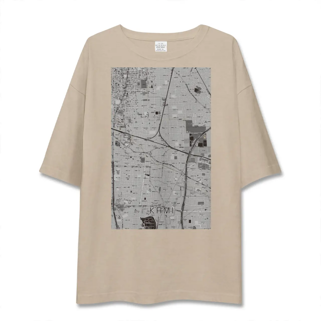 【加美(大阪府)】地図柄ビッグシルエットTシャツ