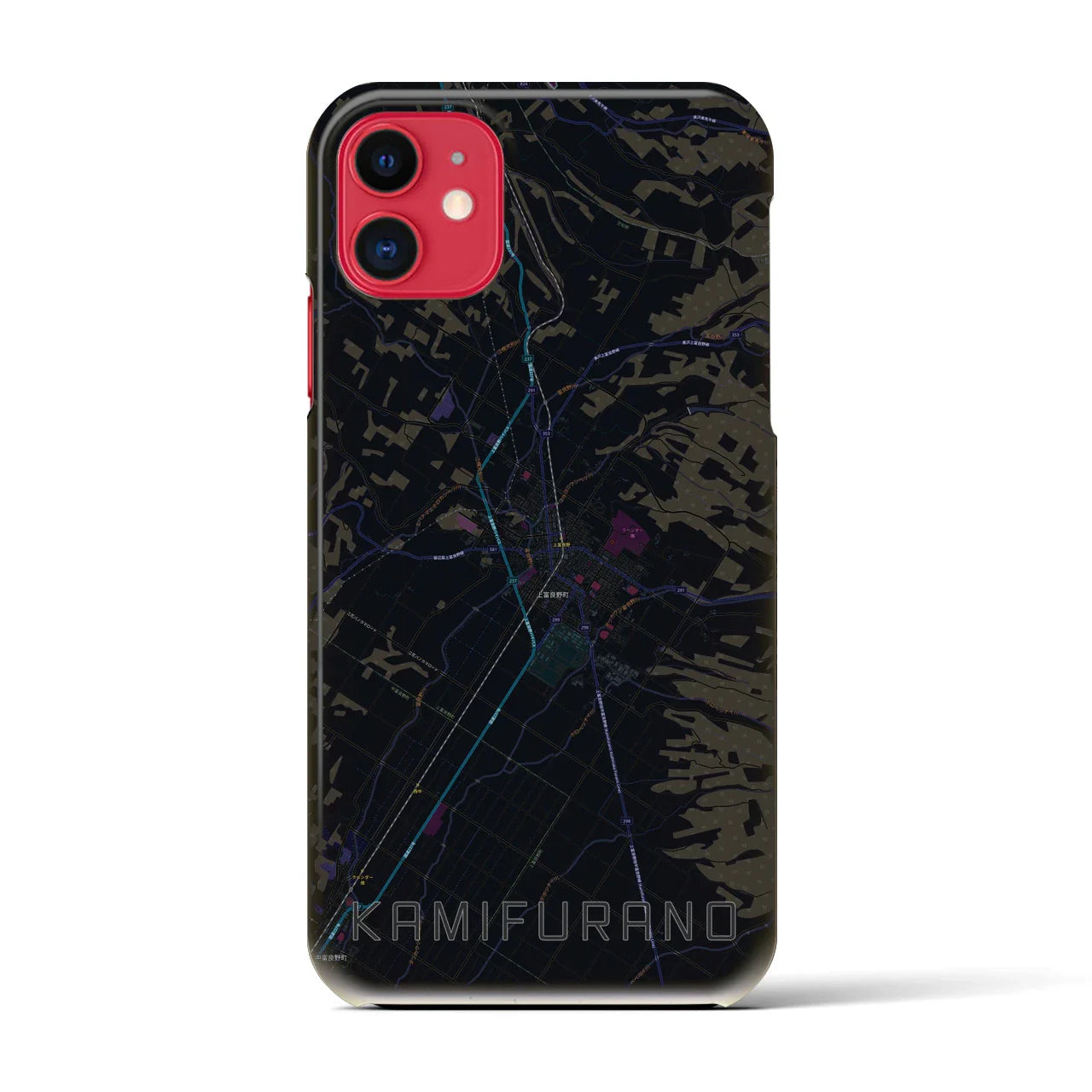 【上富良野(北海道)】地図柄iPhoneケース(バックカバータイプ)