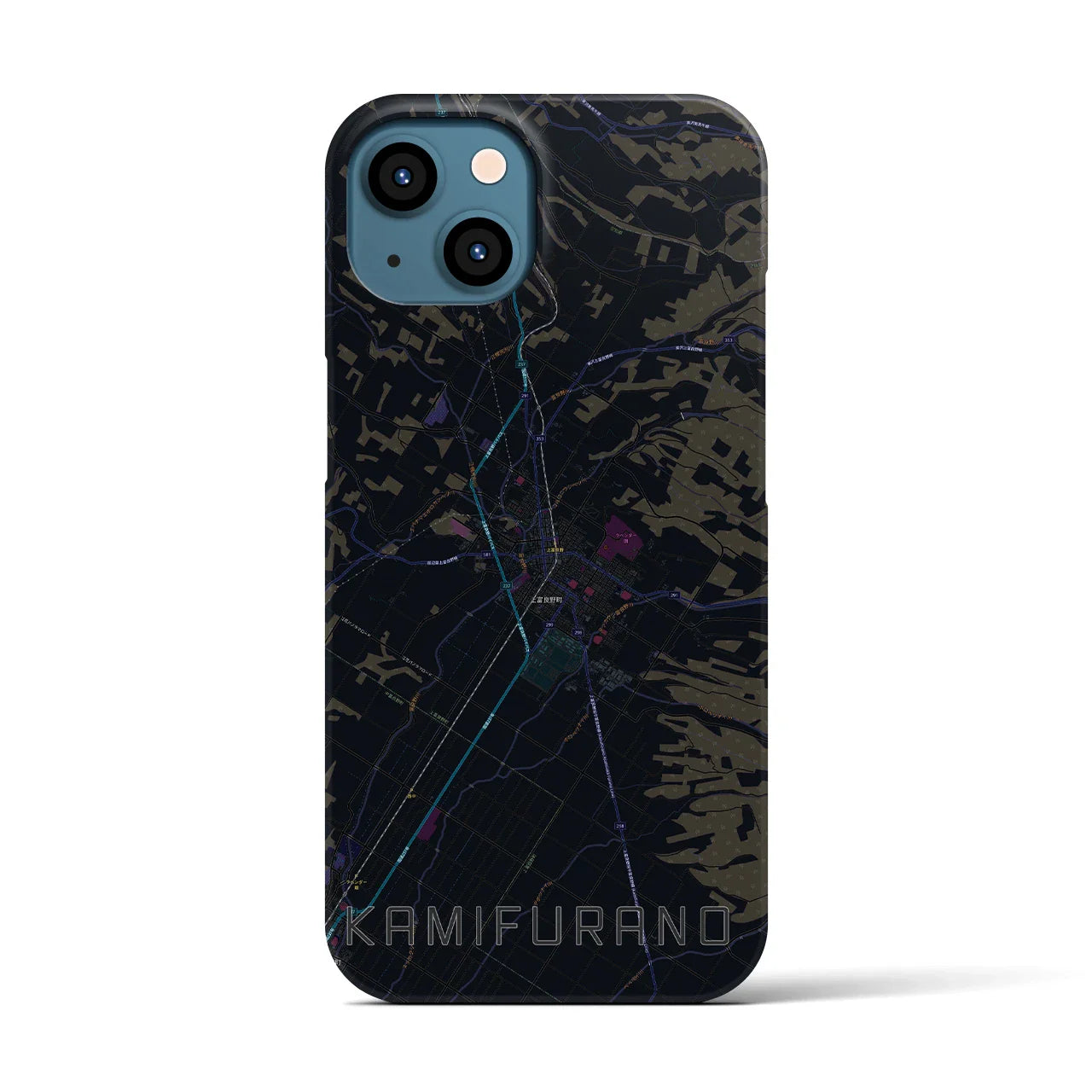 【上富良野(北海道)】地図柄iPhoneケース(バックカバータイプ)