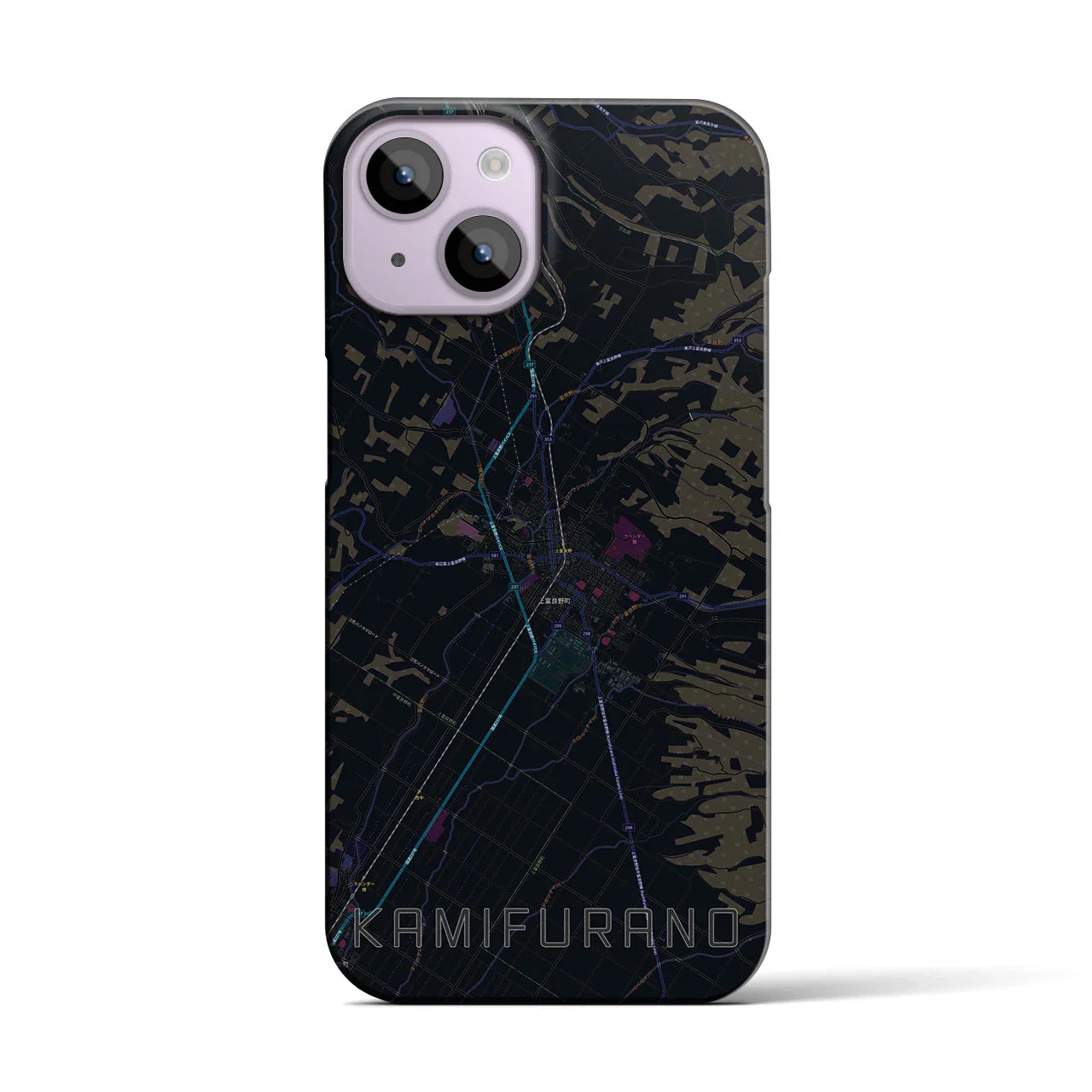 【上富良野(北海道)】地図柄iPhoneケース(バックカバータイプ)