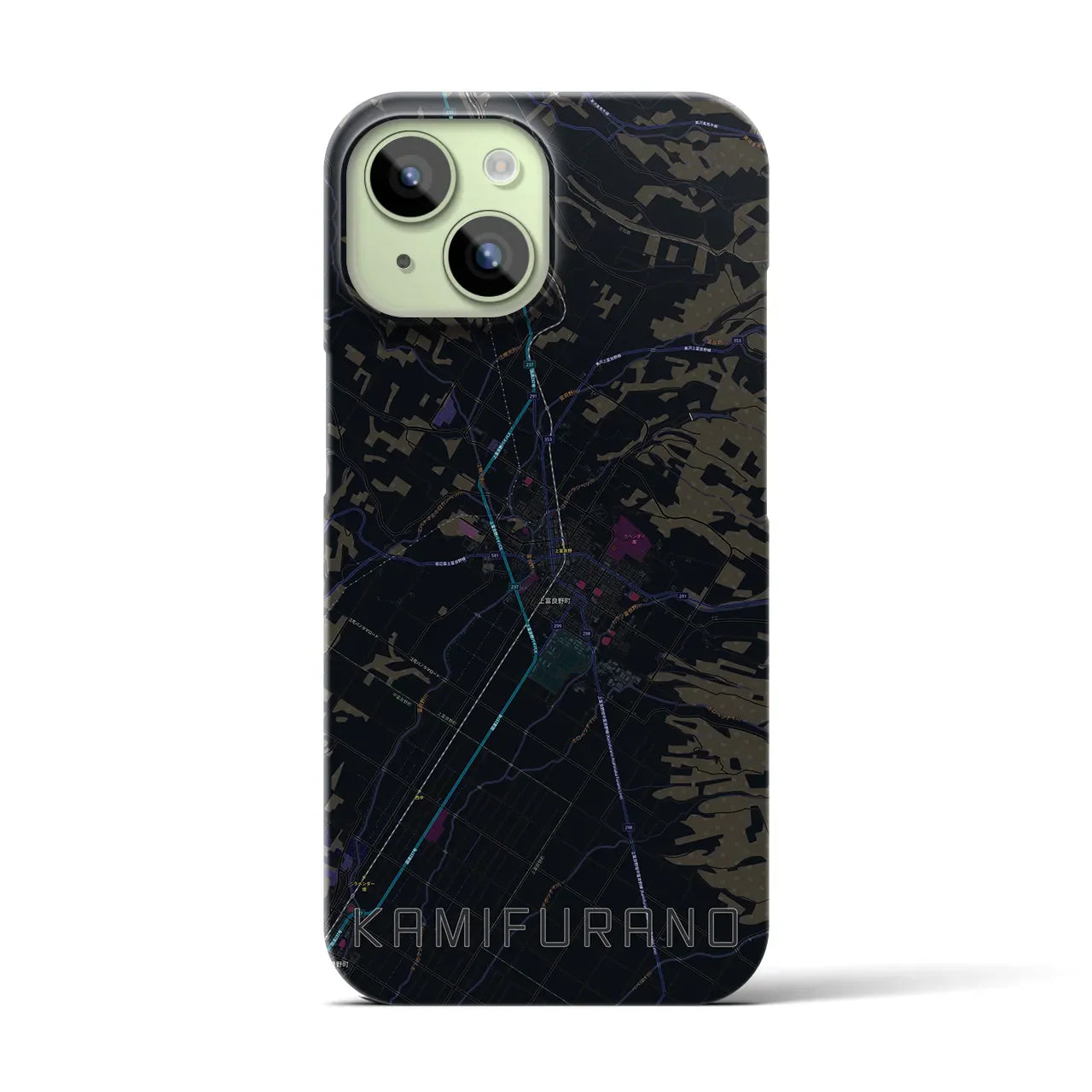 【上富良野(北海道)】地図柄iPhoneケース(バックカバータイプ)