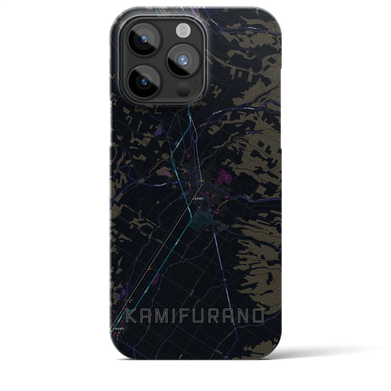 【上富良野(北海道)】地図柄iPhoneケース(バックカバータイプ)