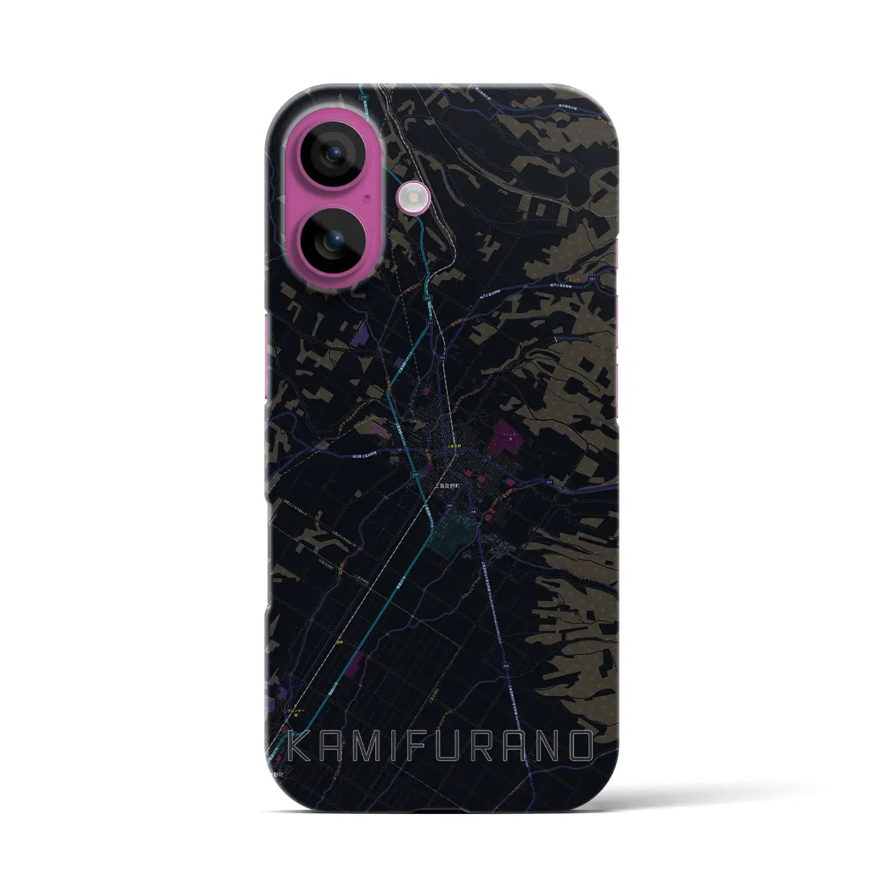 【上富良野(北海道)】地図柄iPhoneケース(バックカバータイプ)