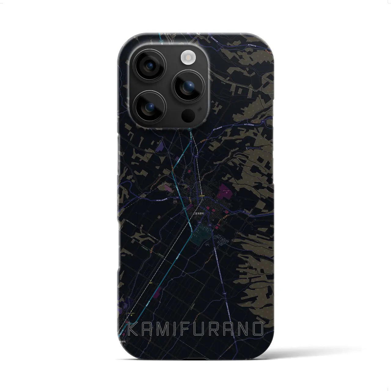 【上富良野(北海道)】地図柄iPhoneケース(バックカバータイプ)