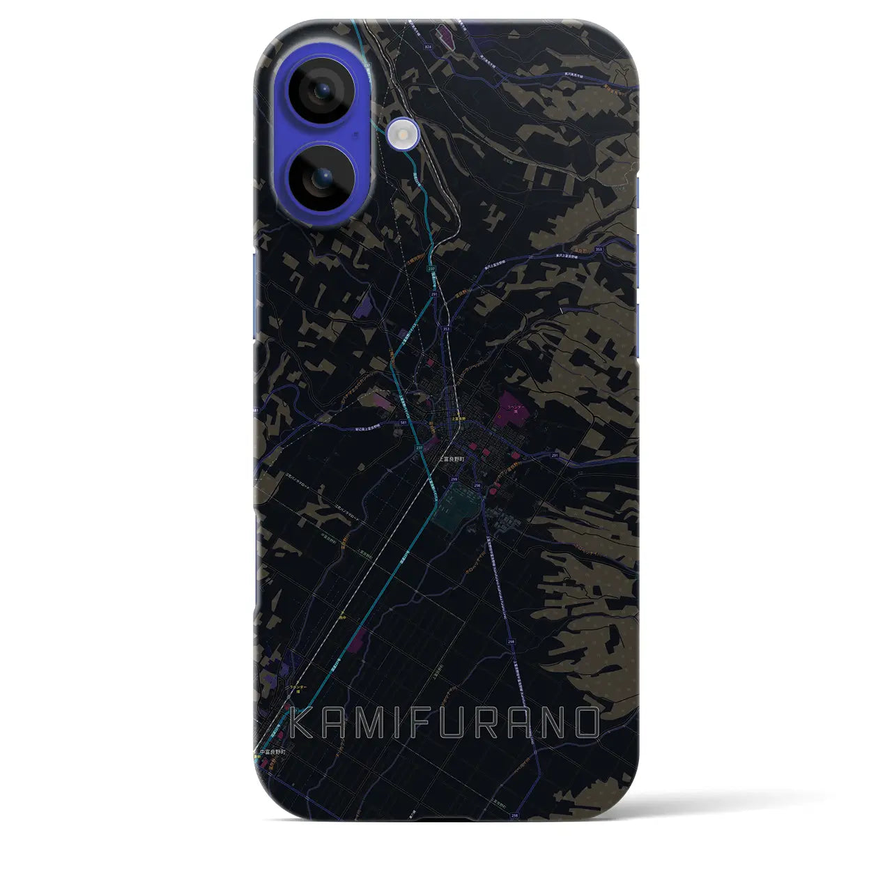 【上富良野(北海道)】地図柄iPhoneケース(バックカバータイプ)