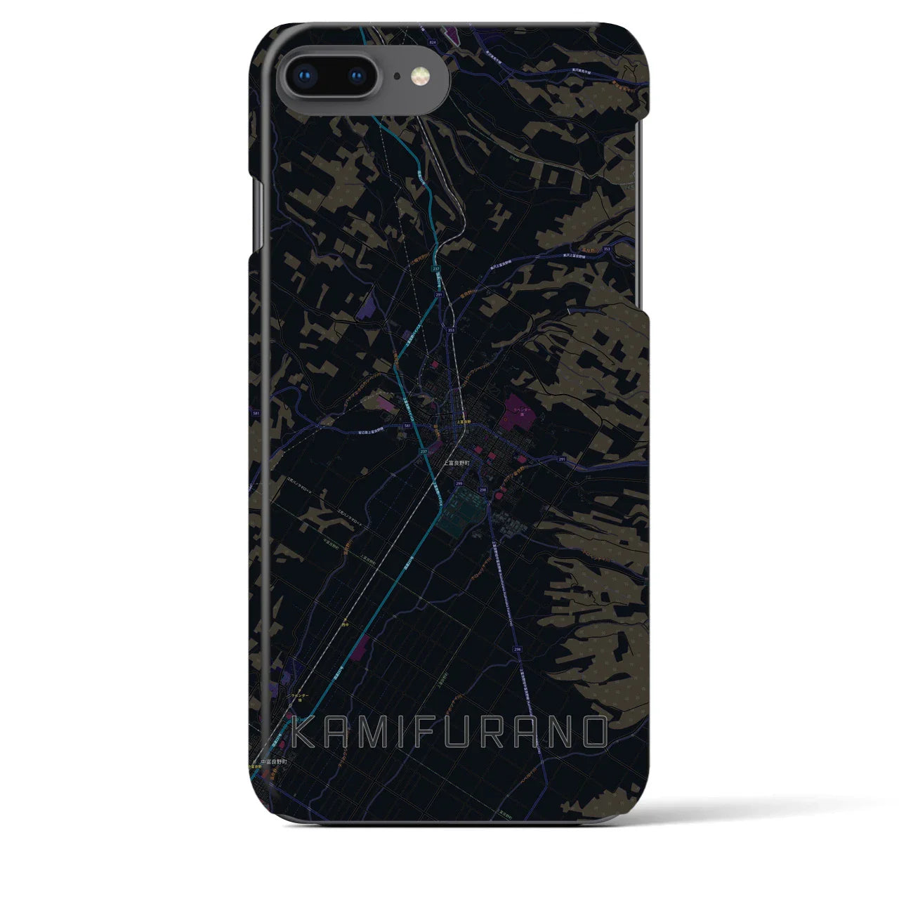 【上富良野(北海道)】地図柄iPhoneケース(バックカバータイプ)
