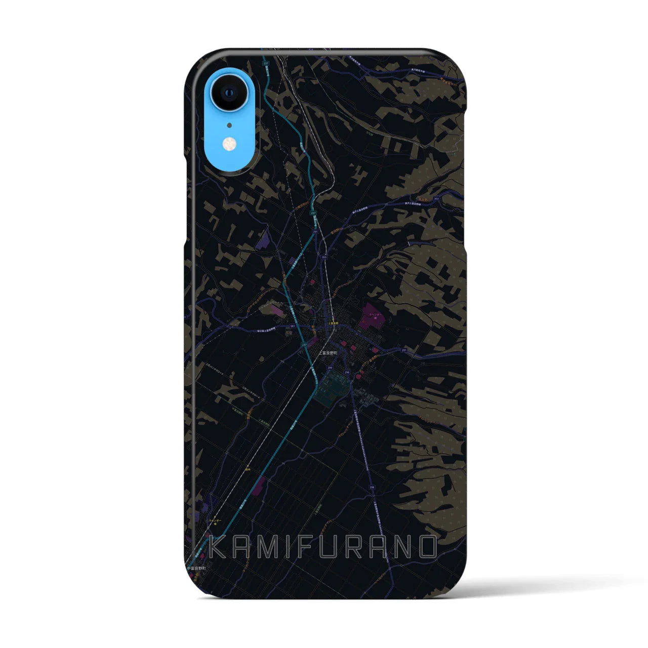 【上富良野(北海道)】地図柄iPhoneケース(バックカバータイプ)